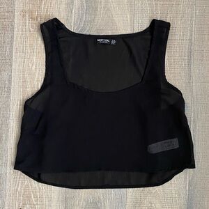 Nasty Gal Black Sheer Crop Tank Top